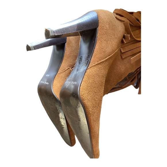 Tan Suede Fringed Ankle Boot - Picture 5 of 6